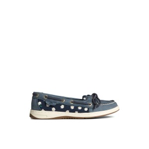 Sperry Angelfish Floral Boat Shoe Navy | RXOVAP-098