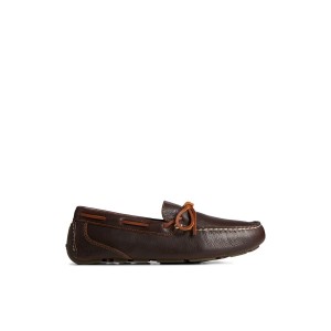 Sperry Davenport Pull Up Leather 1-Eye Driver Brown | SROGIJ-973